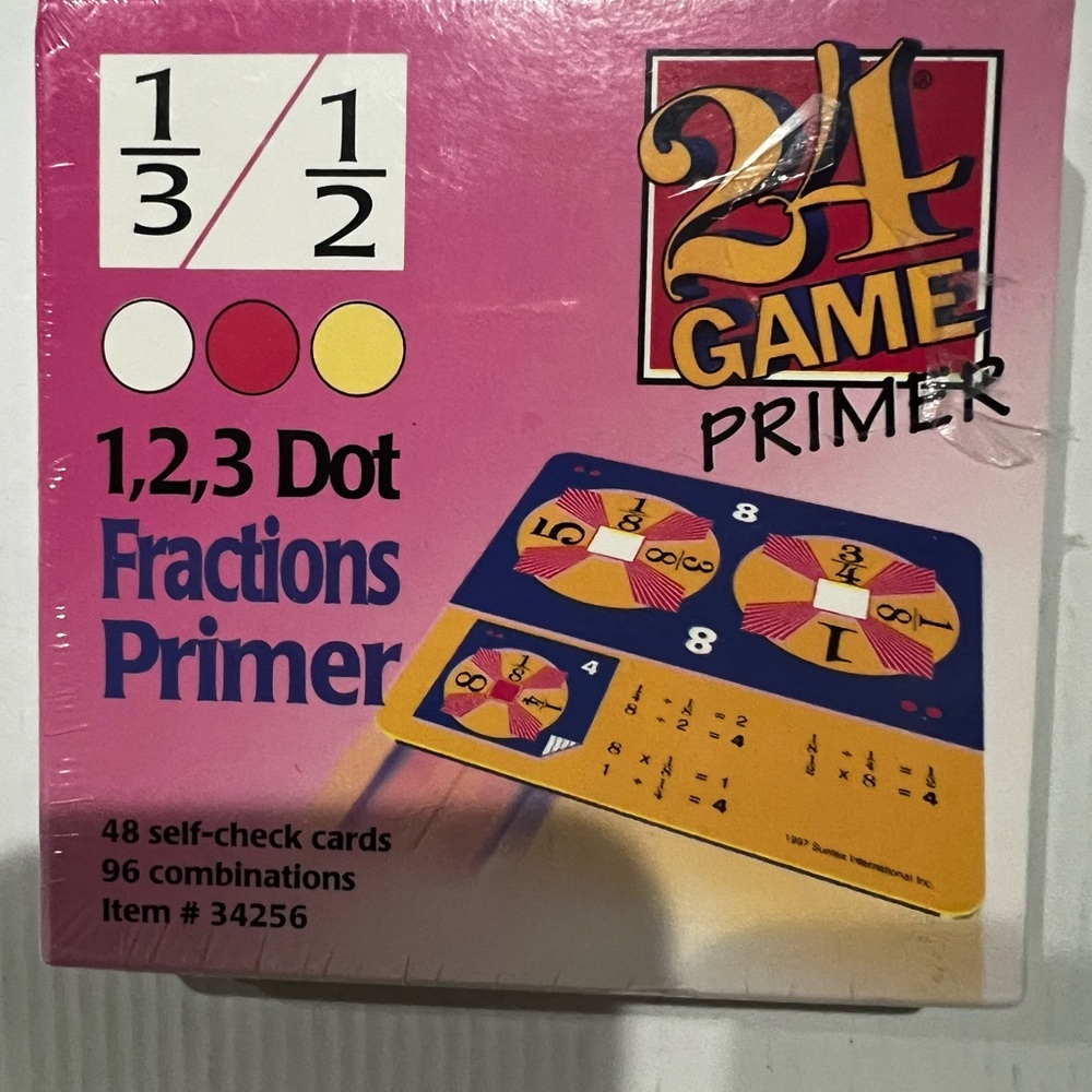 24 Game 1,2,3 Dot Fractions Primer